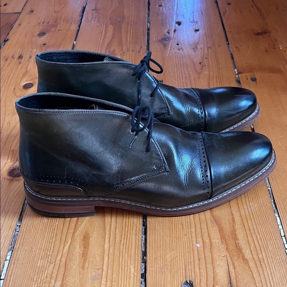 Men’s Stacy Adams Ankle Boots, Dark Green Leather